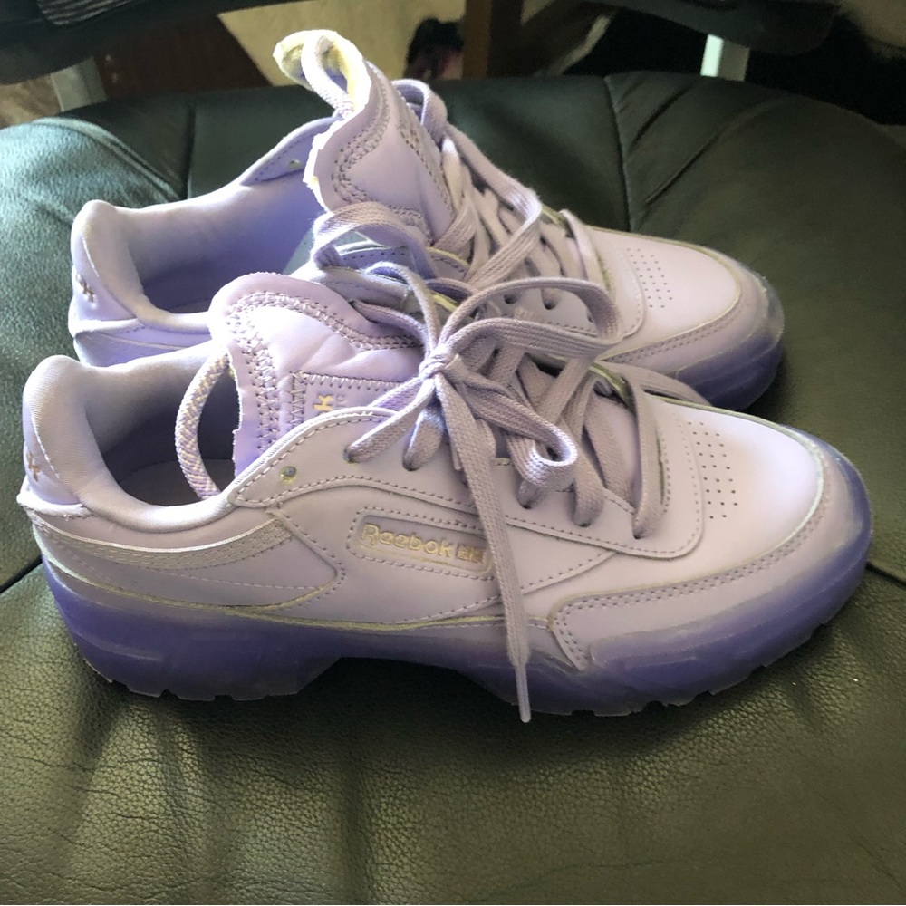 Reebok Cardi B Purple leather sneakers Trainers